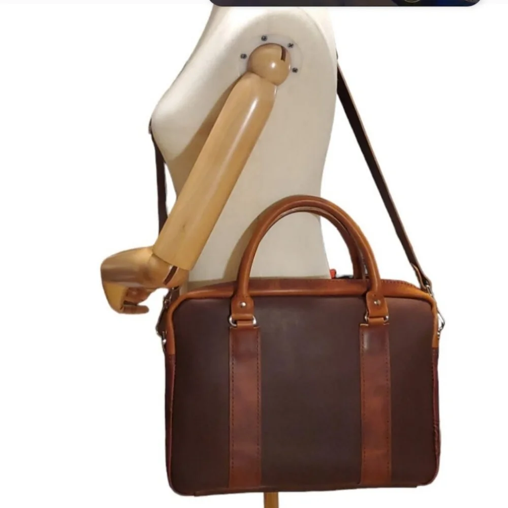 Handcrafted Genuine Leather Unisex Western Messenger Laptop Briefcase Bag